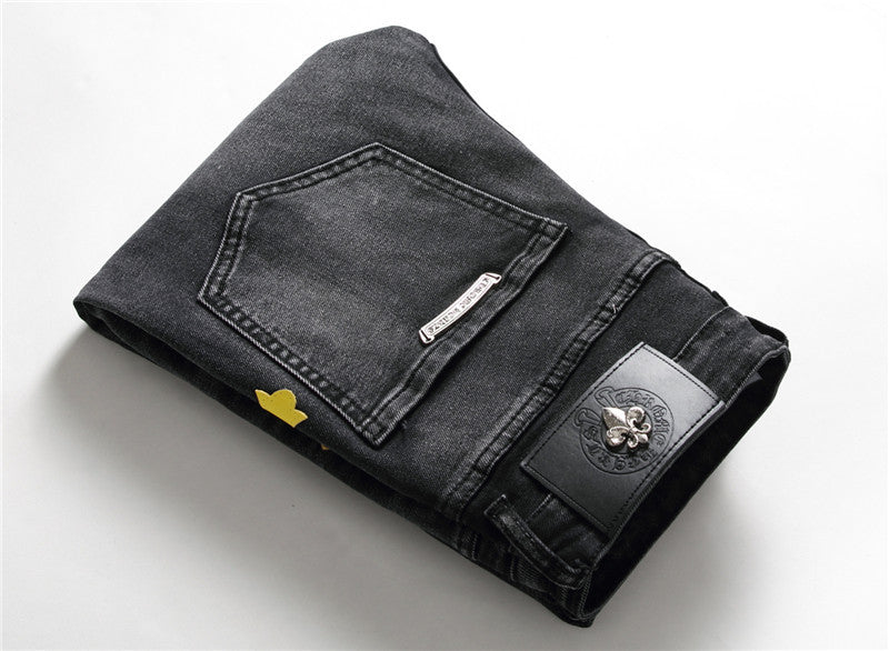 New Spring 2022 fashion men's jeans No ironing treatment denim pants youth pop mid waist casual 3020 by Hypersku